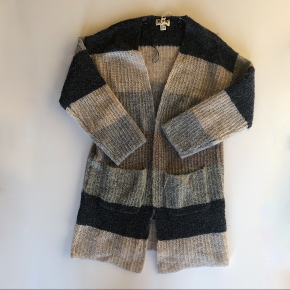 Anthro Pepin Color-block Open Front Cardigan - Picture 2 of 5